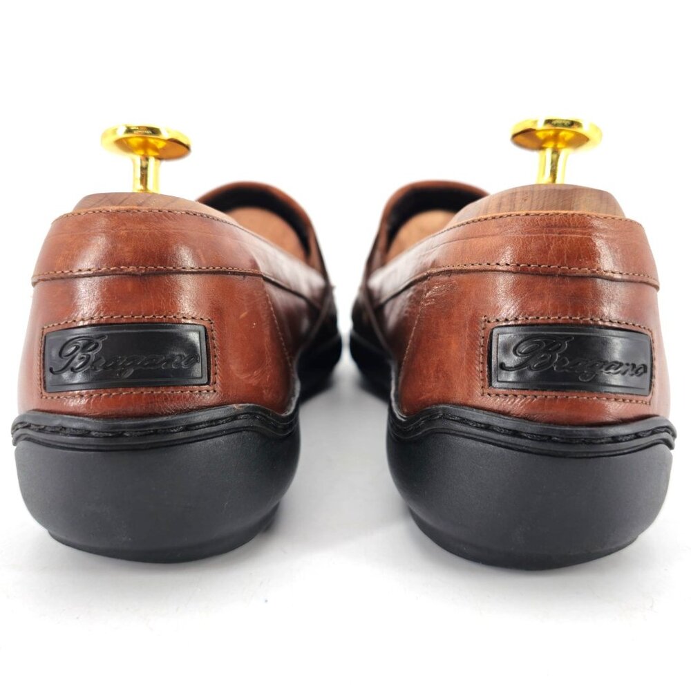 Vintage Bragano Italy Driving Casual Loafers Mens 8M Brown Basket Weave Slip-ons - Picture 5 of 11
